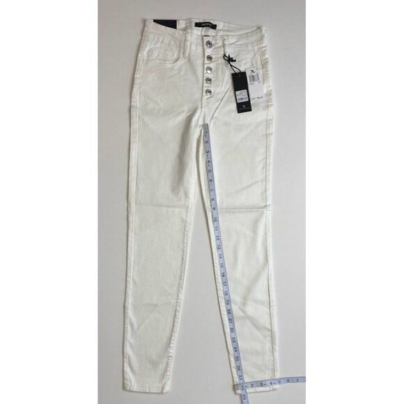 Numero Verona Ankle Skinny Jeans 26 White Juniors' Stretchy Exposed-Buttons NEW - Picture 5 of 9